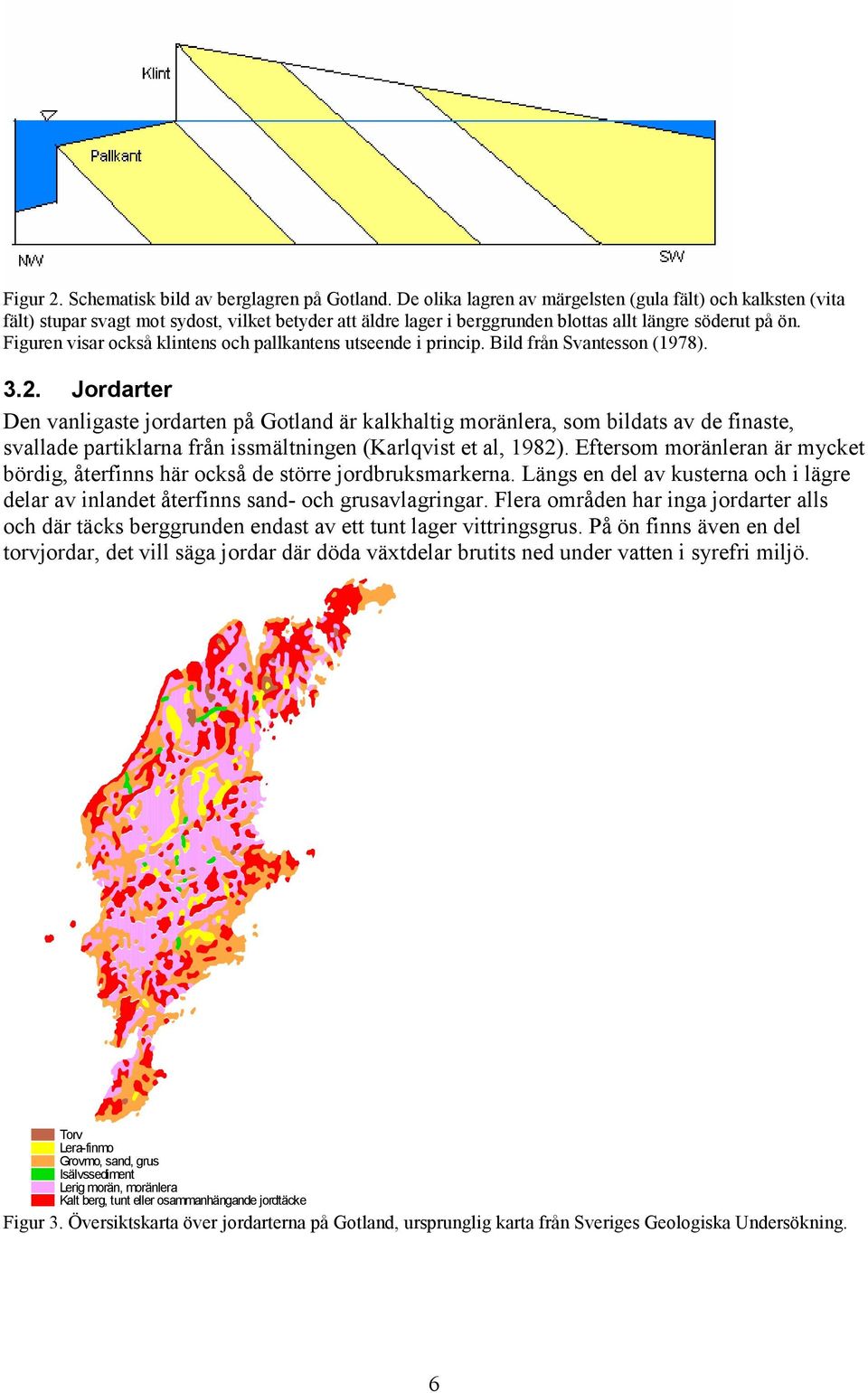 Figuren visar också klintens och pallkantens utseende i princip. Bild från Svantesson (197). 3.