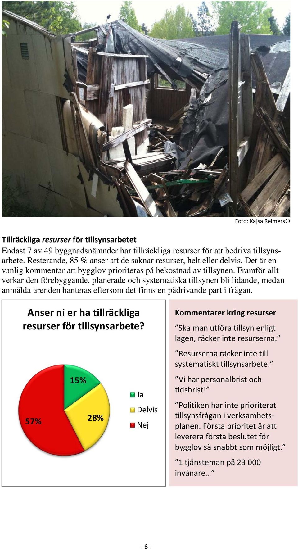 Framför allt verkar den förebyggande, planerade och systematiska tillsynen bli lidande, medan anmälda ärenden hanteras eftersom det finns en pådrivande part i frågan.