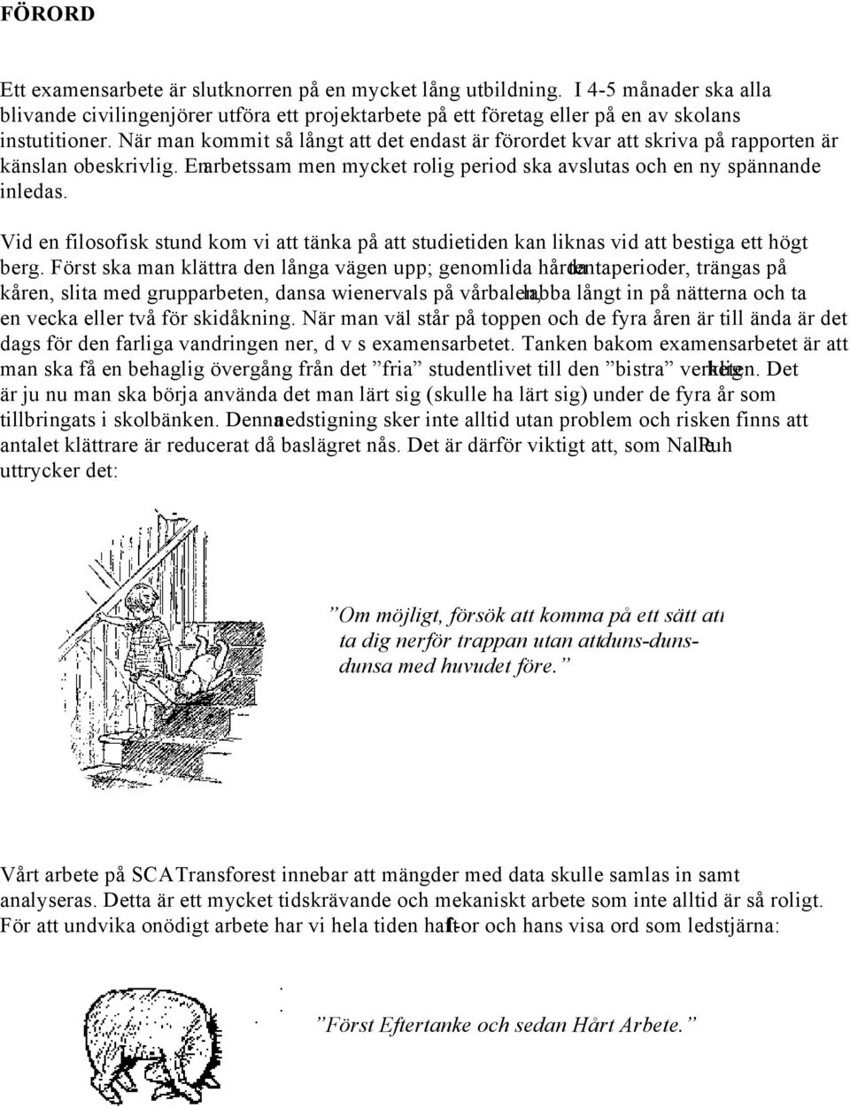 Vid en filosofisk stund kom vi att tänka på att studietiden kan liknas vid att bestiga ett högt berg.