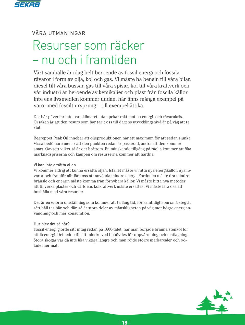 Inte ens livsmedlen kommer undan, här finns många exempel på varor med fossilt ursprung till exempel ättika. Det här påverkar inte bara klimatet, utan pekar rakt mot en energi- och råvarukris.