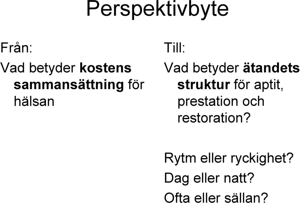 ätandets struktur för aptit, prestation och