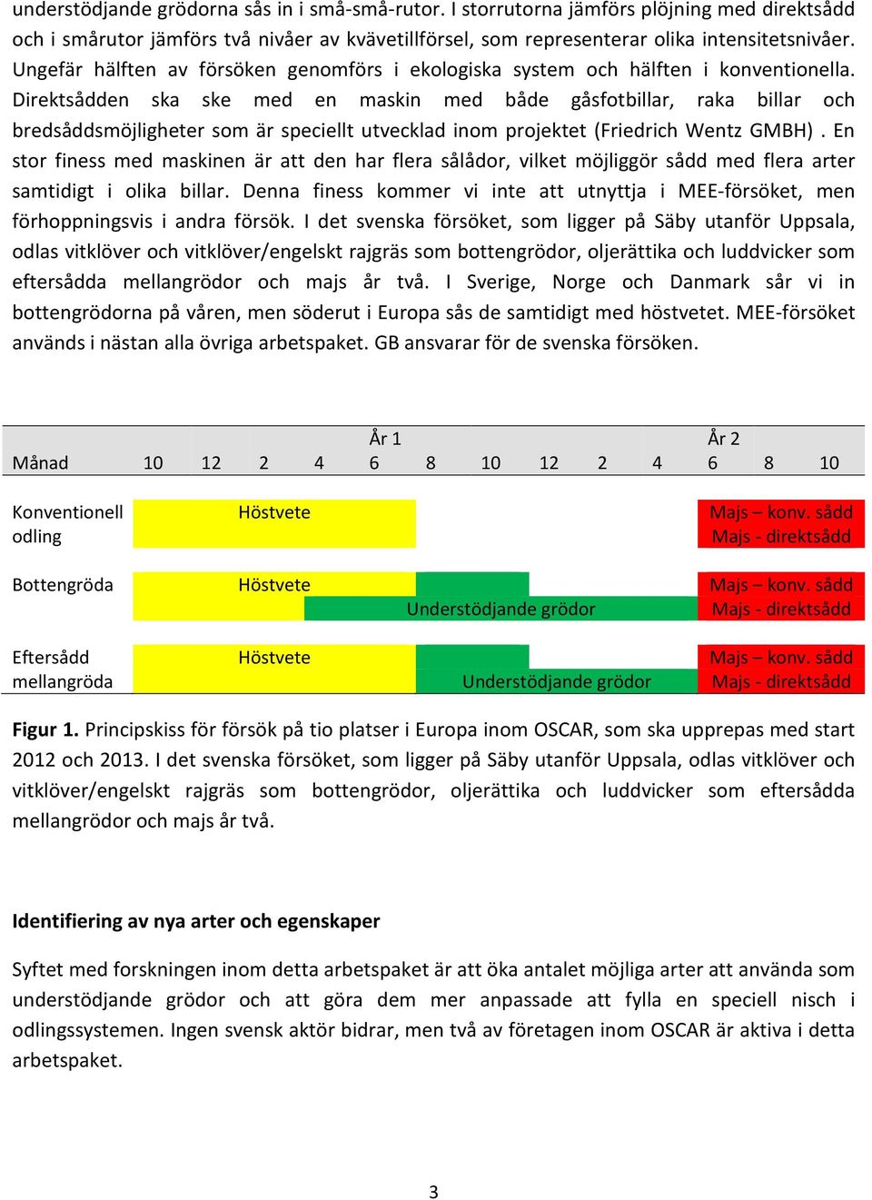 Direktsådden ska ske med en maskin med både gåsfotbillar, raka billar och bredsåddsmöjligheter som är speciellt utvecklad inom projektet (Friedrich Wentz GMBH).