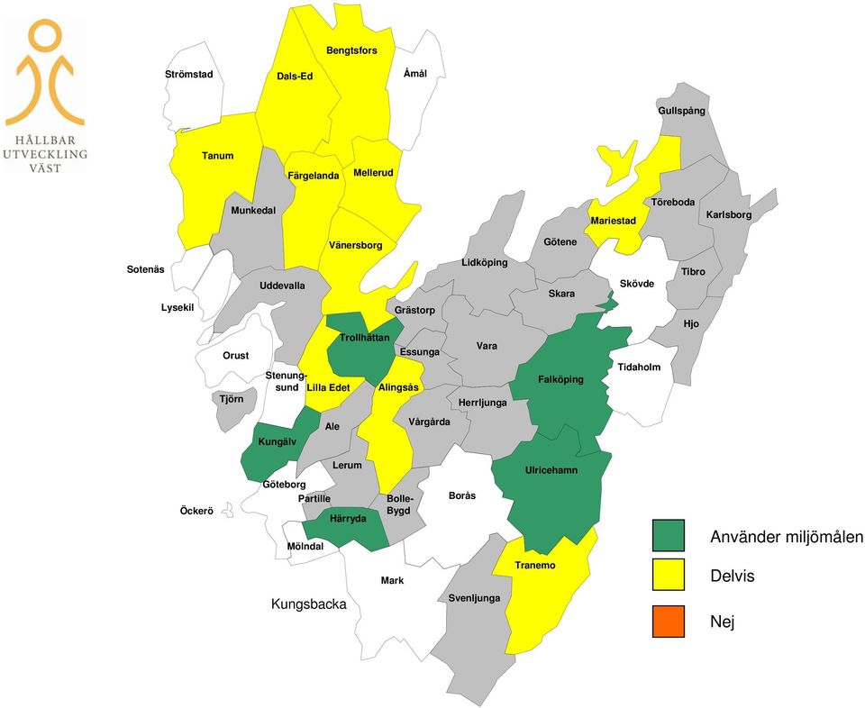 Mellerud Färgelanda Uddevalla Vänersborg Trollhättan Mölndal Lerum Partille Härryda Stenungsund Ale Lilla Edet