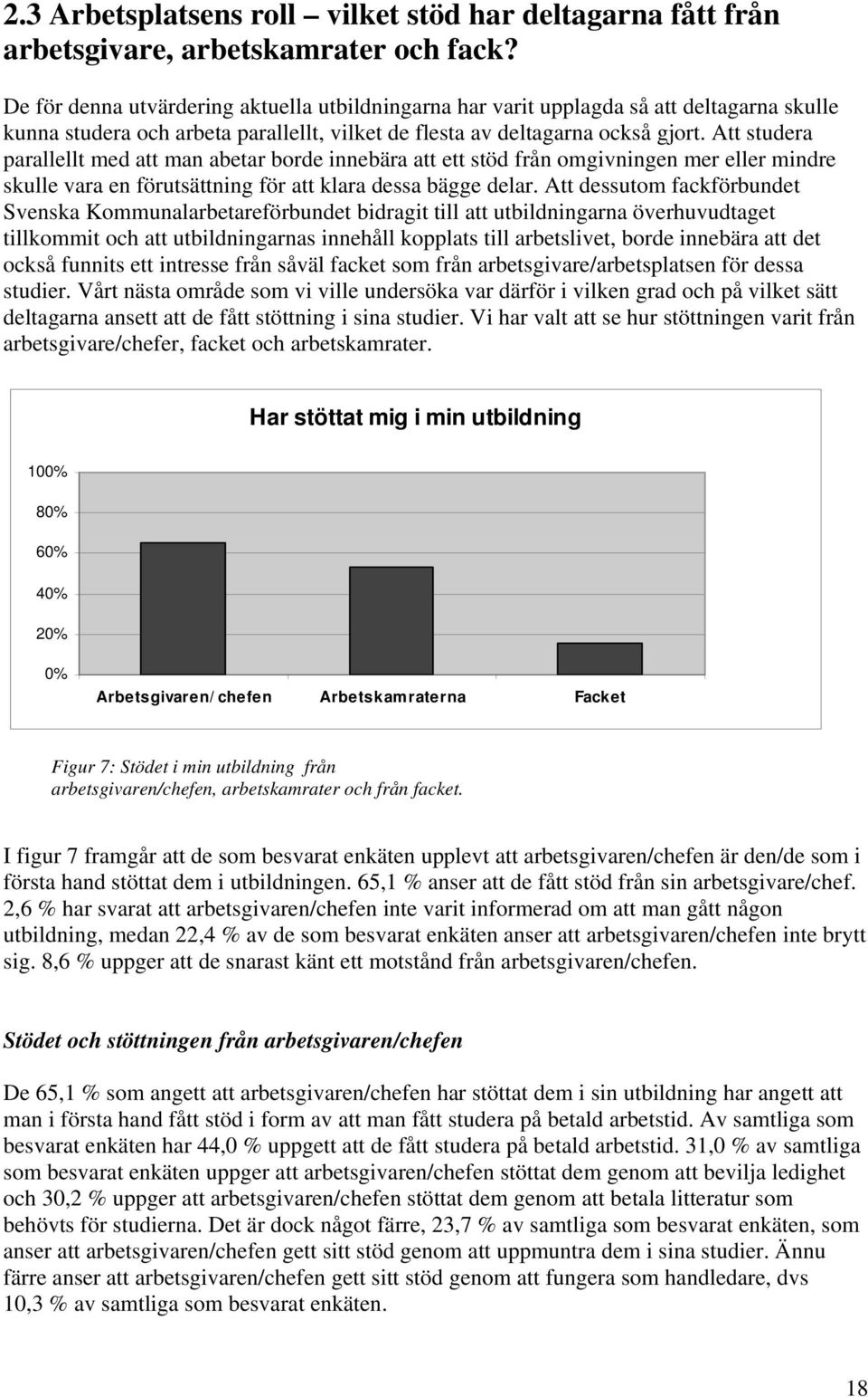 Att studera parallellt med att man abetar borde innebära att ett stöd från omgivningen mer eller mindre skulle vara en förutsättning för att klara dessa bägge delar.