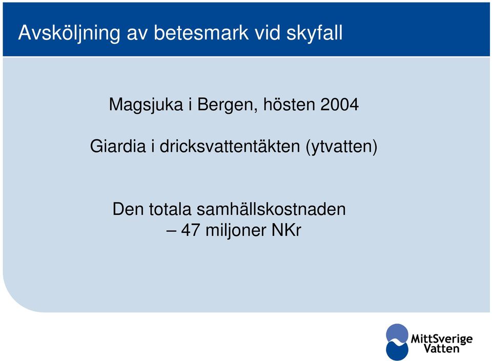 Giardia i dricksvattentäkten