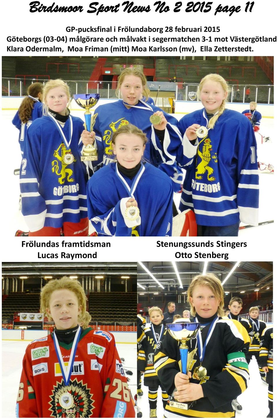 Västergötland Klara Odermalm, Moa Friman (mitt) Moa Karlsson (mv), Ella