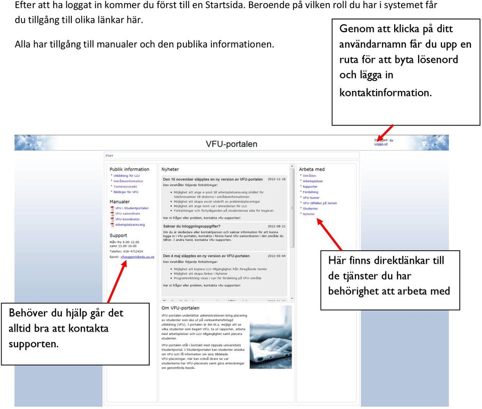 Genom att klicka på ditt Alla har tillgång till manualer och den publika informationen.