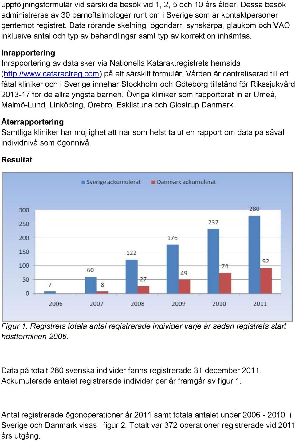 Inrapportering Inrapportering av data sker via Nationella Kataraktregistrets hemsida (http://www.cataractreg.com) på ett särskilt formulär.