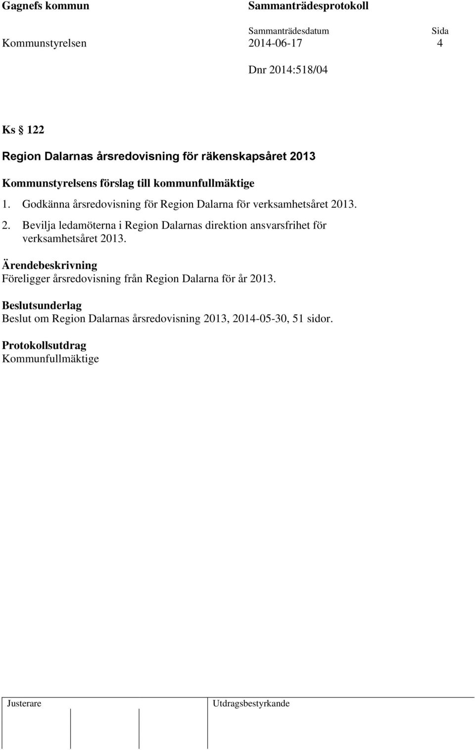 Godkänna årsredovisning för Region Dalarna för verksamhetsåret 20