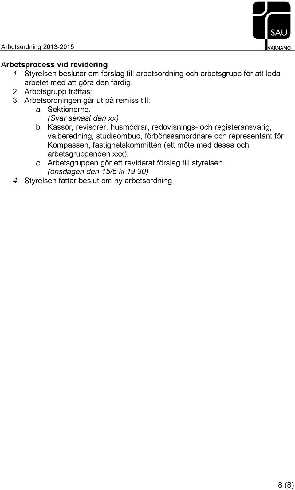 Kassör, revisorer, husmödrar, redovisnings- och registeransvarig, valberedning, studieombud, förbönssamordnare och representant för Kompassen,