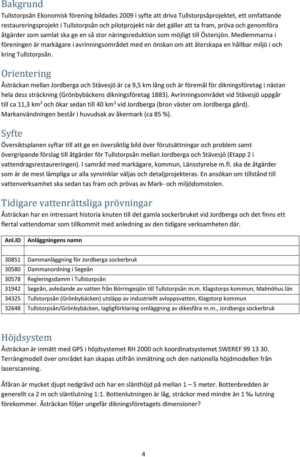 Medlemmarna i föreningen är markägare i avrinningsområdet med en önskan om att återskapa en hållbar miljö i och kring Tullstorpsån.