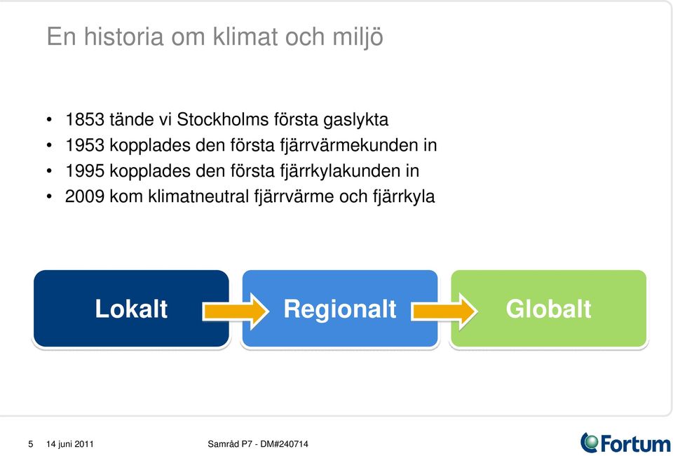 in 1995 kopplades den första fjärrkylakunden in 2009 kom