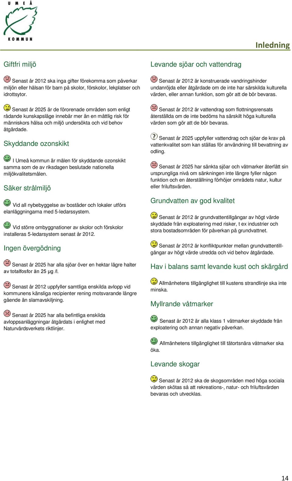 Senast år 2025 är de förorenade områden som enligt rådande kunskapsläge innebär mer än en måttlig risk för människors hälsa och miljö undersökta och vid behov åtgärdade.