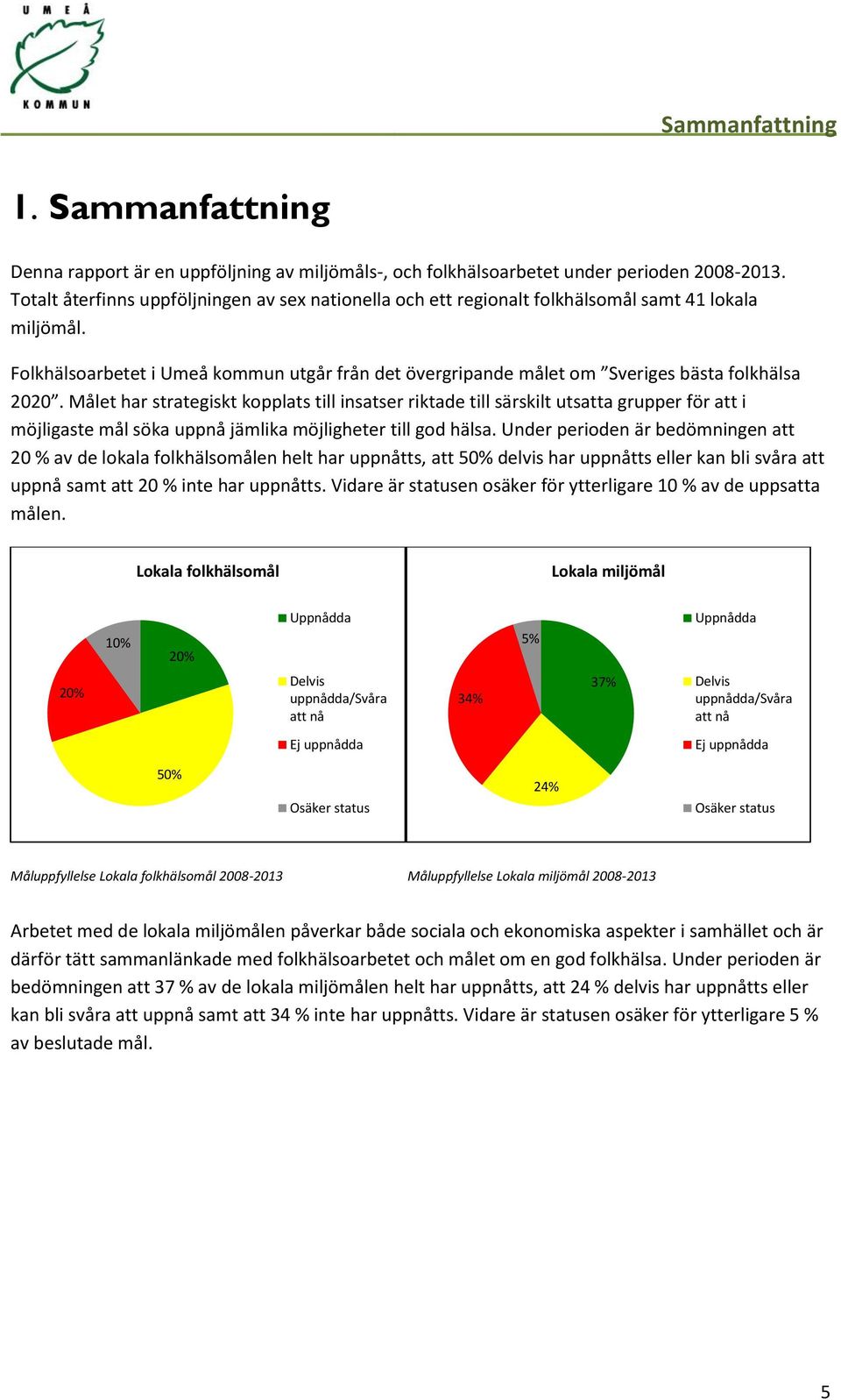 Folkhälsoarbetet i Umeå kommun utgår från det övergripande målet om Sveriges bästa folkhälsa 2020.