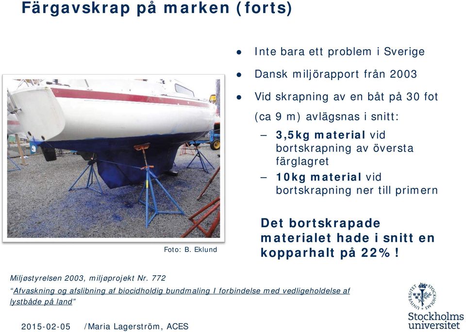 ner till primern Foto: B. Eklund Det bortskrapade materialet hade i snitt en kopparhalt på 22%!