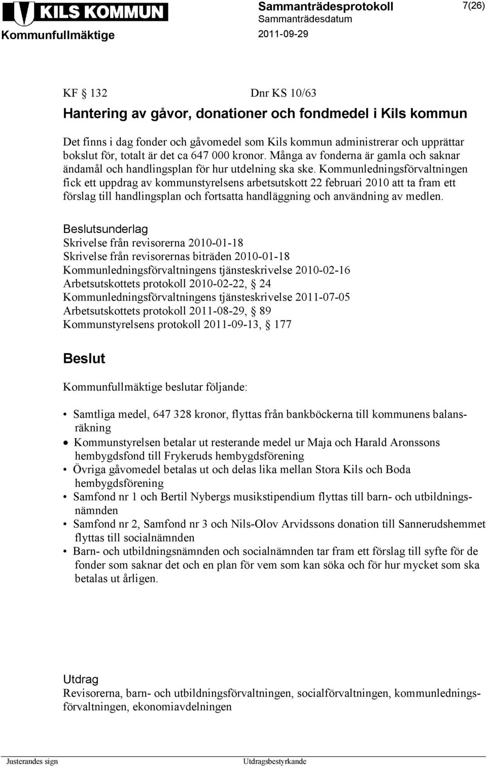 Kommunledningsförvaltningen fick ett uppdrag av kommunstyrelsens arbetsutskott 22 februari 2010 att ta fram ett förslag till handlingsplan och fortsatta handläggning och användning av medlen.