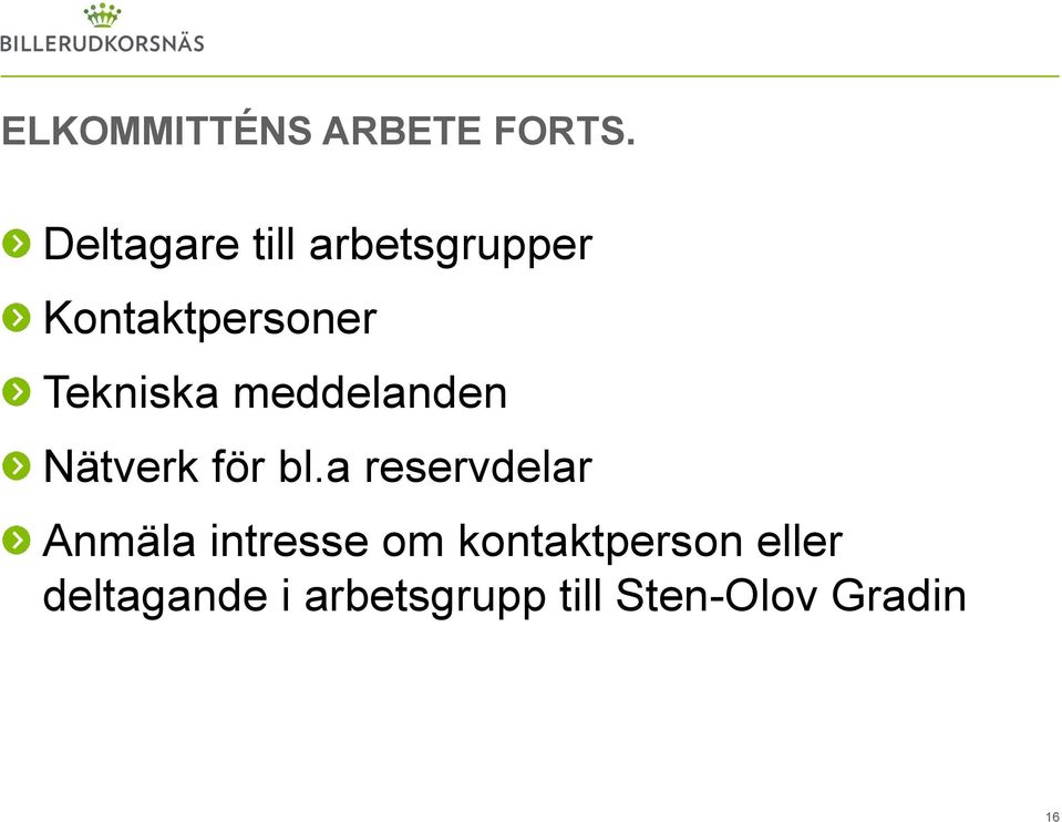 Tekniska meddelanden Nätverk för bl.
