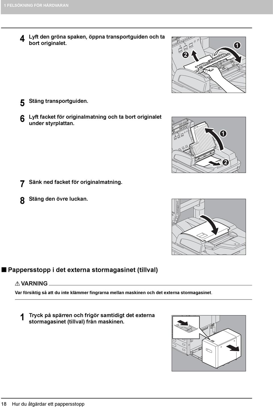 Stäng den övre luckan.