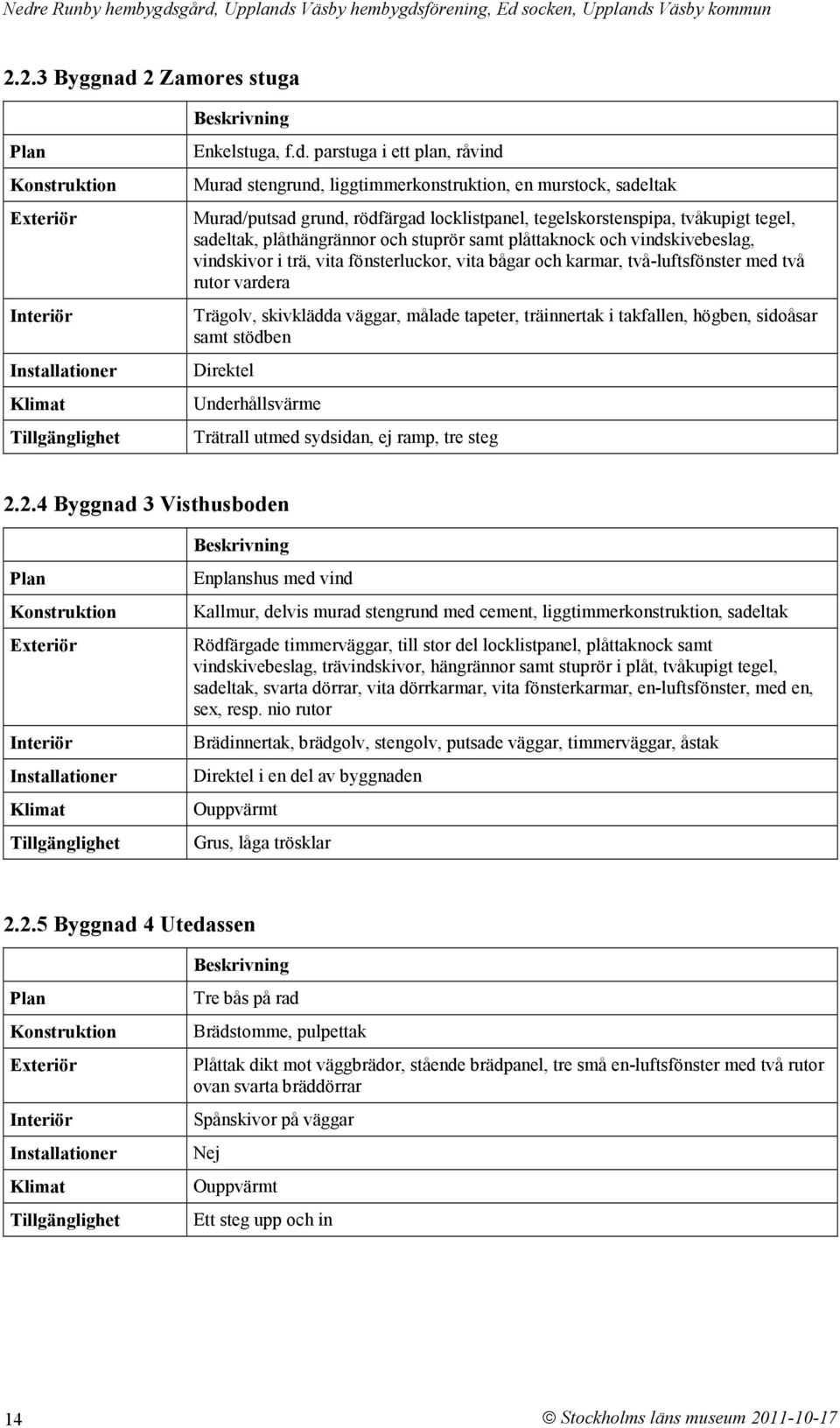 parstuga i ett plan, råvind Murad stengrund, liggtimmerkonstruktion, en murstock, sadeltak Murad/putsad grund, rödfärgad locklistpanel, tegelskorstenspipa, tvåkupigt tegel, sadeltak, plåthängrännor