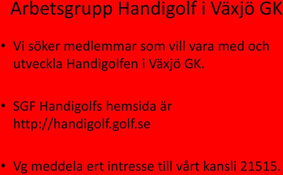 GK. SGF Handigolfs