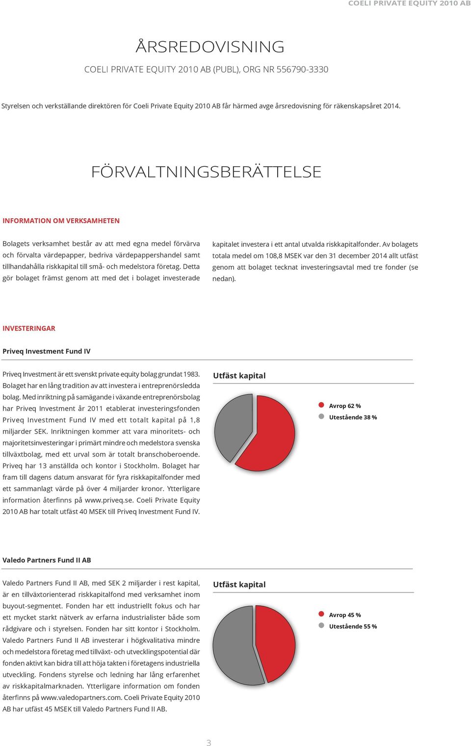 små- och medelstora företag. Detta gör bolaget främst genom att med det i bolaget investerade kapitalet investera i ett antal utvalda riskkapitalfonder.