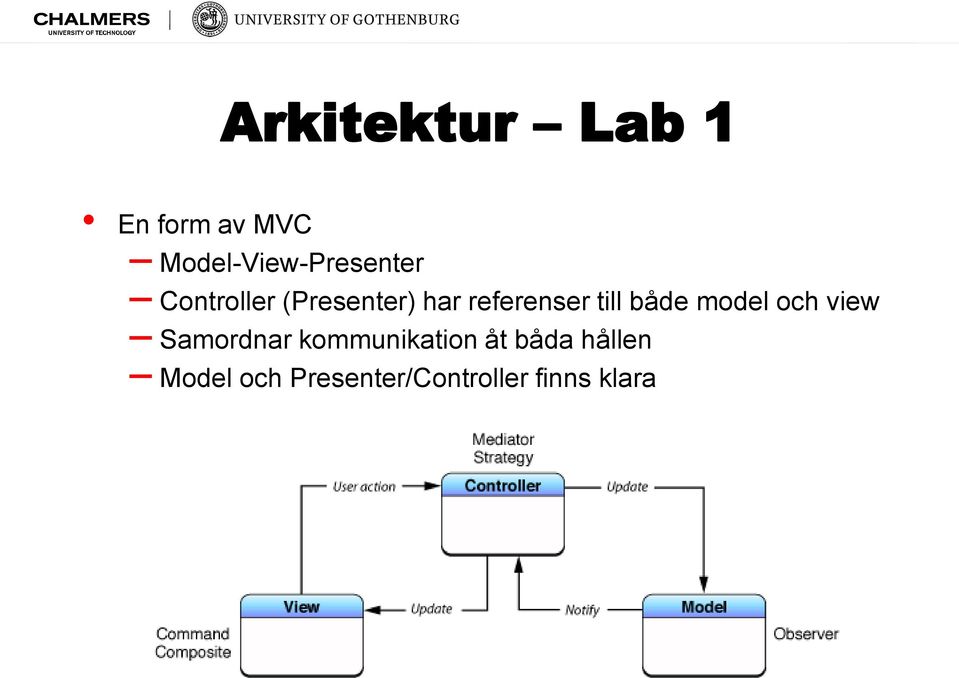 referenser till både model och view Samordnar