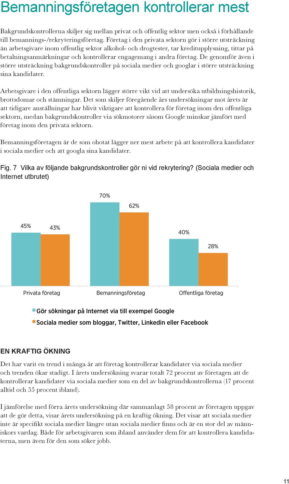 engagemang i andra företag. De genomför även i större utsträckning bakgrundskontroller på sociala medier och googlar i större utsträckning sina kandidater.