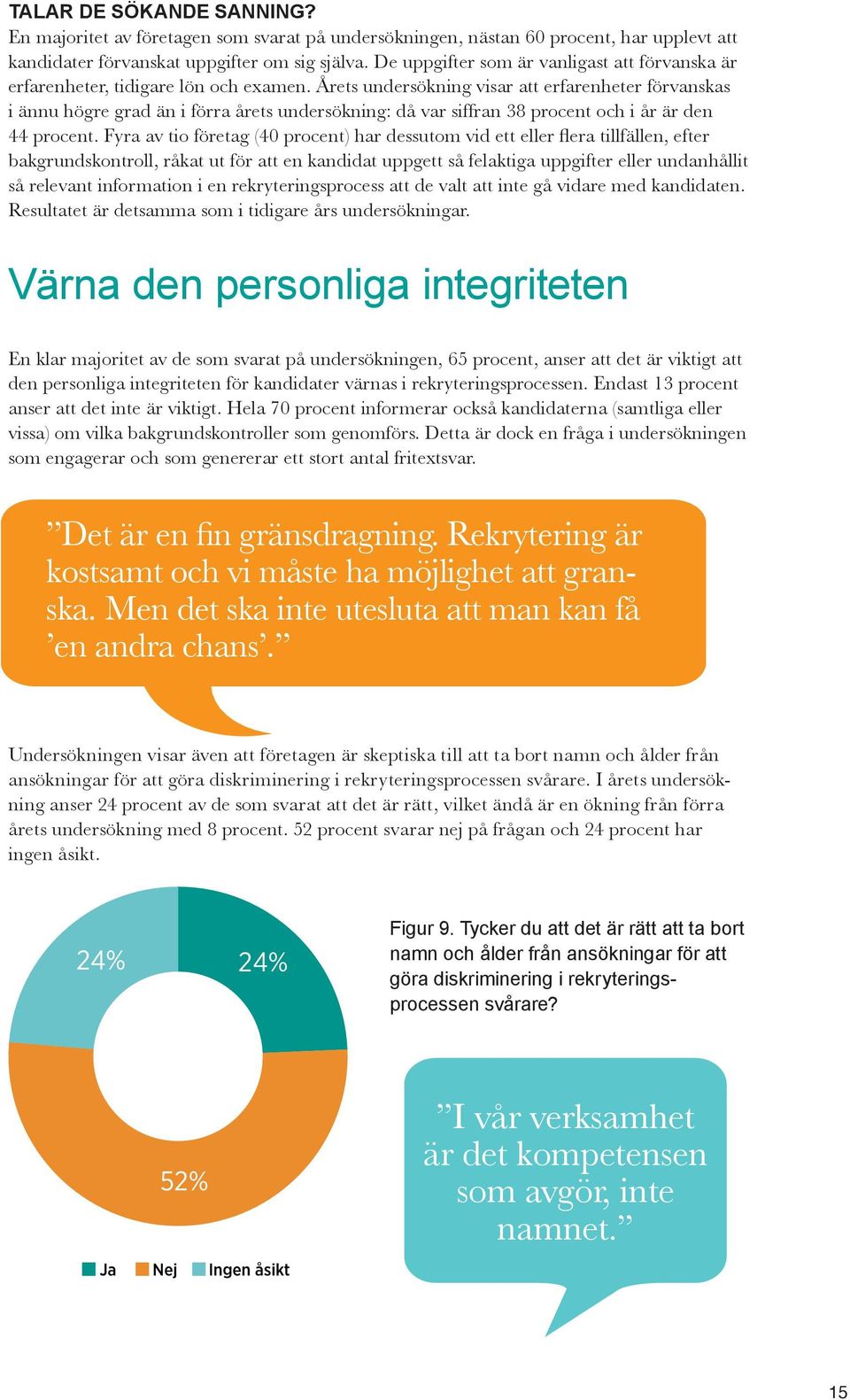 Årets undersökning visar att erfarenheter förvanskas i ännu högre grad än i förra årets undersökning: då var siffran 38 procent och i år är den 44 procent.