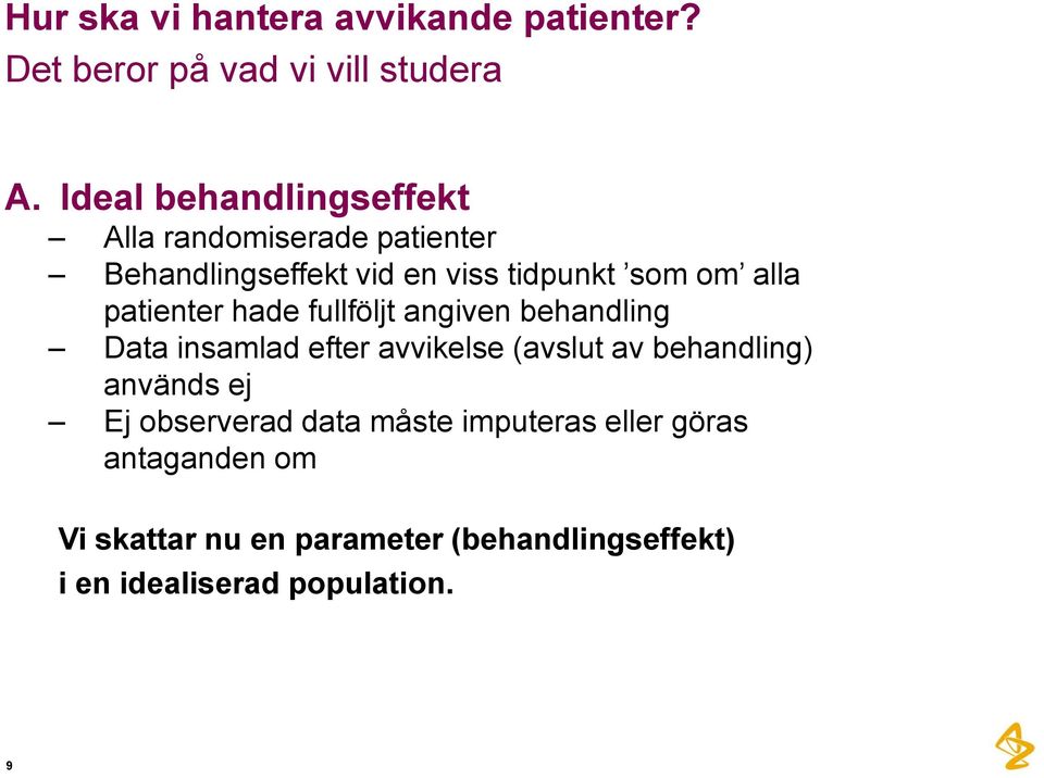 patienter hade fullföljt angiven behandling Data insamlad efter avvikelse (avslut av behandling) används