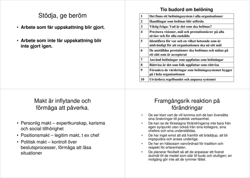 Pecisea visie, mål och pestatiskav på alla nivåe och fö alla ekilda Identifiea fö va och en vilket som ä nödvändigt fö att oganisatien ska nå sitt mål De atälldas pestatie ska bedömas och mätas på