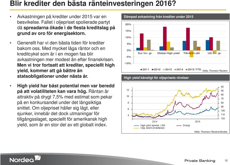 Med mycket låga räntor och en kreditcykel som är i en mogen fas blir avkastningen mer modest än efter finanskrisen.