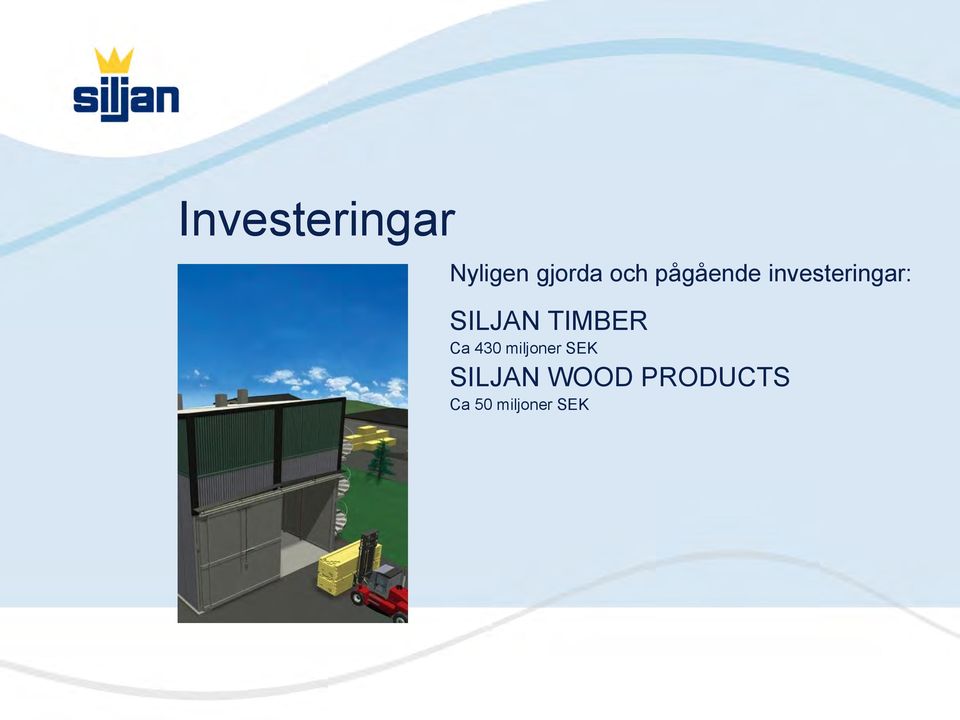 TIMBER Ca 430 miljoner SEK