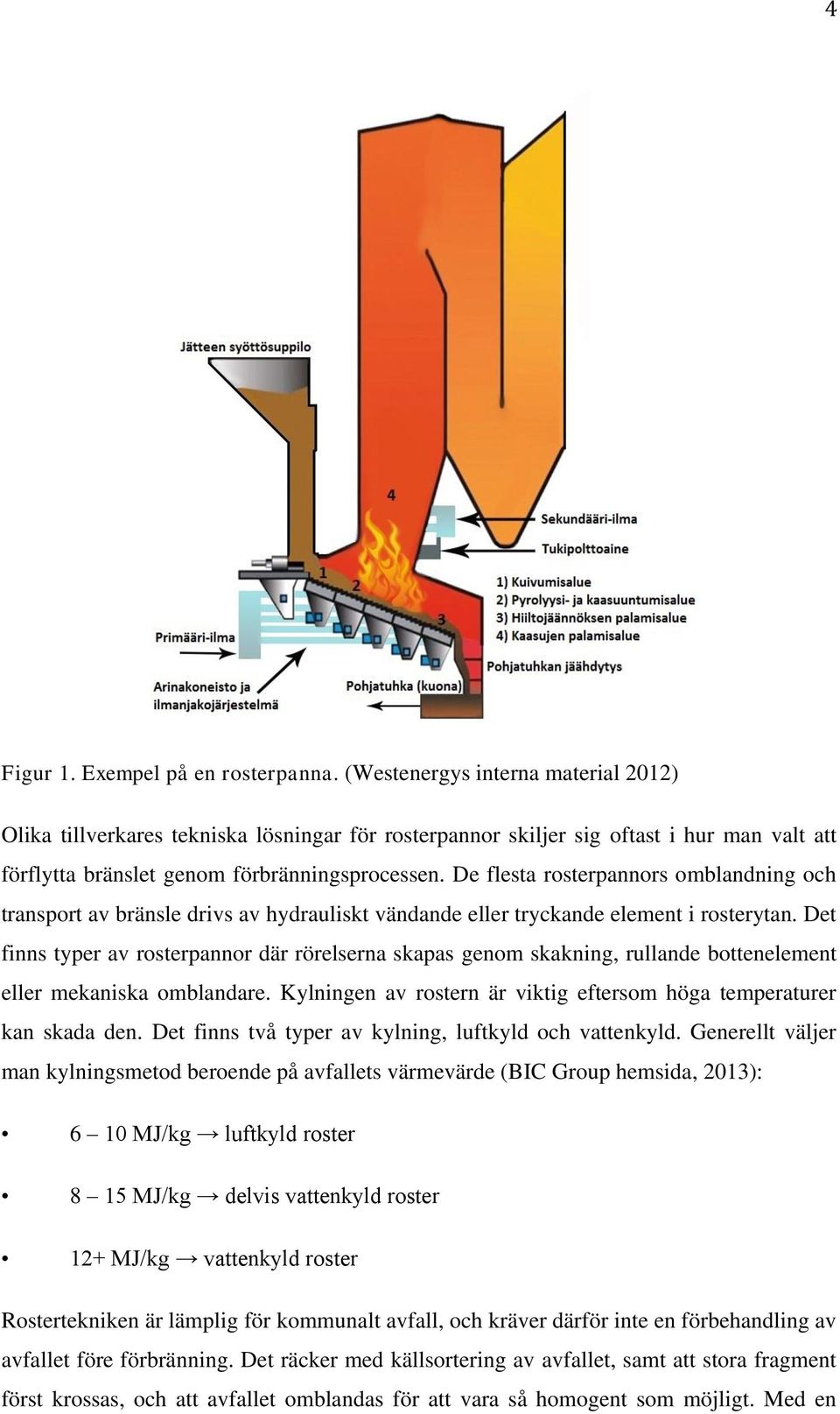 De flesta rosterpannors omblandning och transport av bränsle drivs av hydrauliskt vändande eller tryckande element i rosterytan.