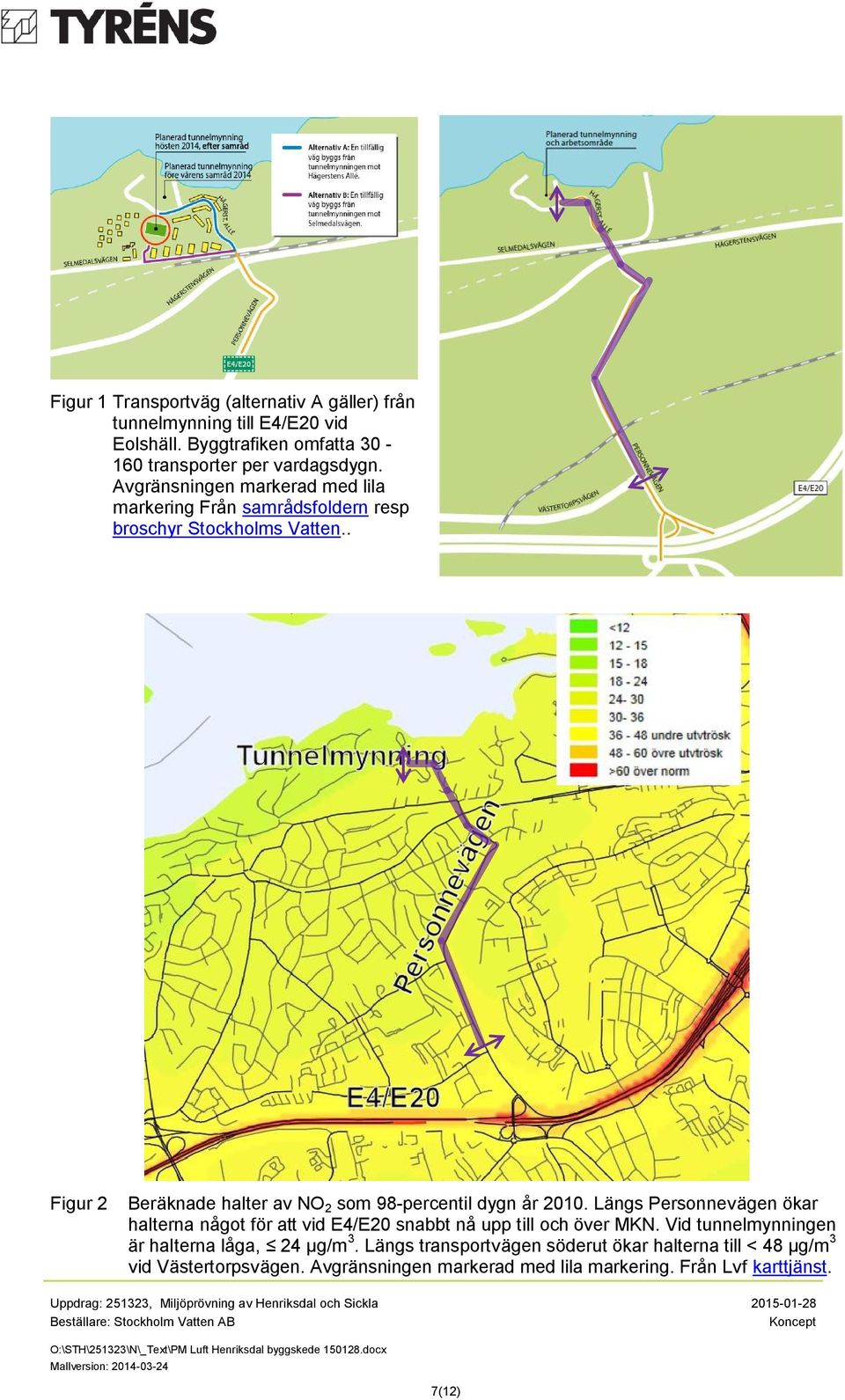 . Figur 2 Beräknade halter av NO 2 som 98-percentil dygn år 2010.