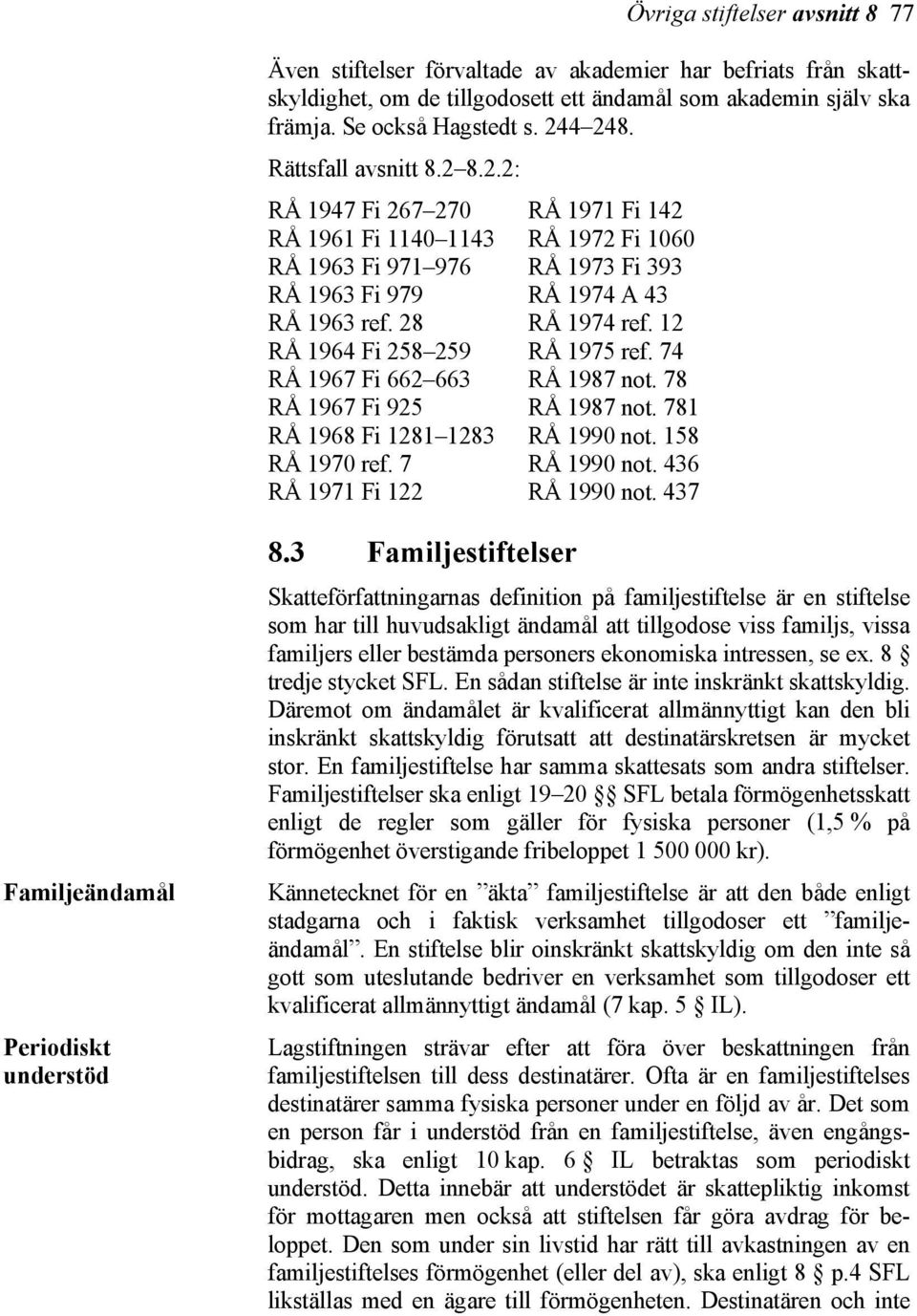 12 RÅ 1964 Fi 258 259 RÅ 1975 ref. 74 RÅ 1967 Fi 662 663 RÅ 1987 not. 78 RÅ 1967 Fi 925 RÅ 1987 not. 781 RÅ 1968 Fi 1281 1283 RÅ 1990 not. 158 RÅ 1970 ref. 7 RÅ 1990 not.