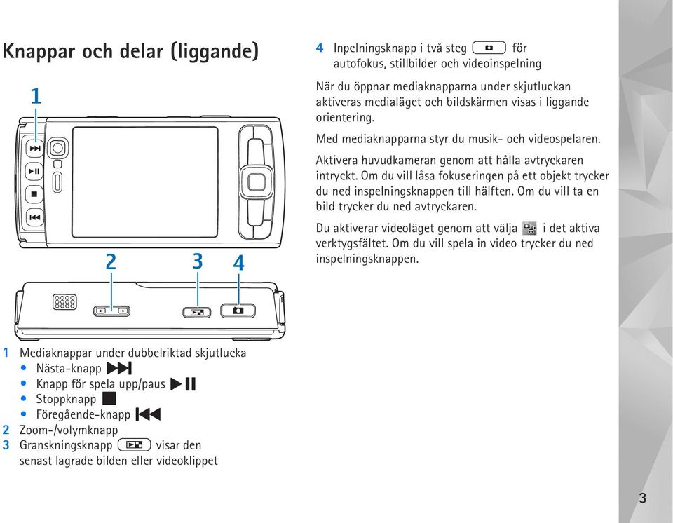 Om du vill låsa fokuseringen på ett objekt trycker du ned inspelningsknappen till hälften. Om du vill ta en bild trycker du ned avtryckaren.