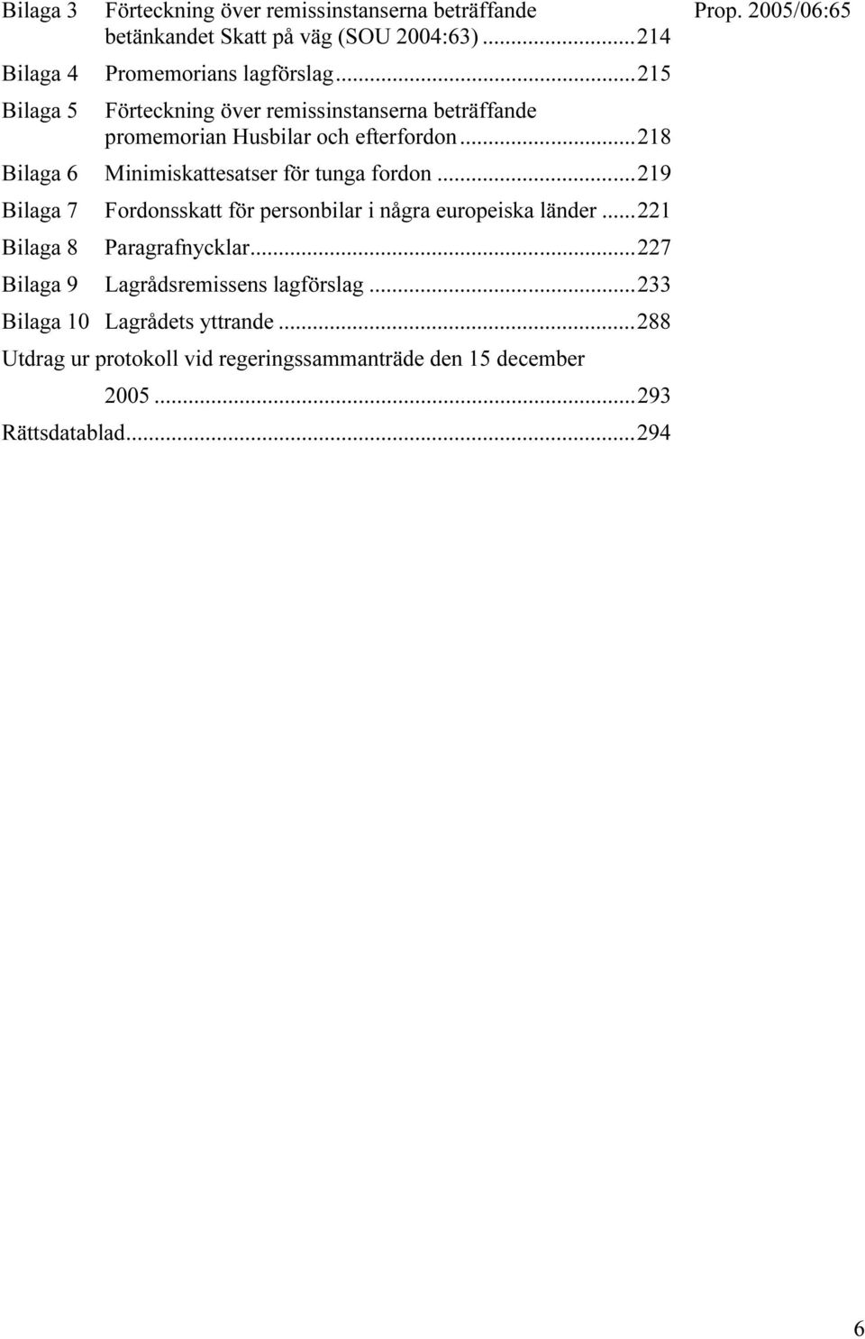 ..219 Bilaga 7 Fordonsskatt för personbilar i några europeiska länder...221 Bilaga 8 Paragrafnycklar.