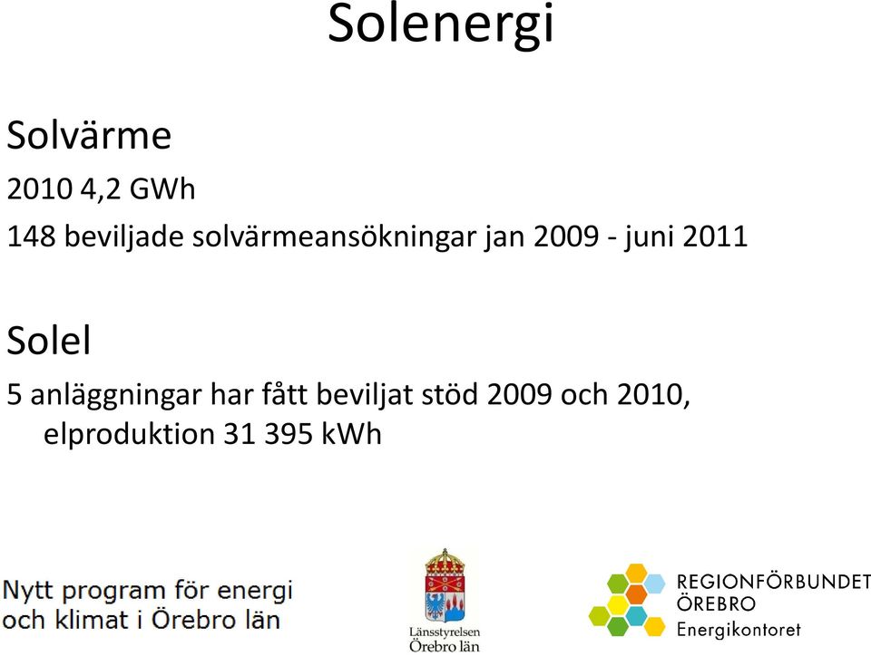 juni 2011 Solel 5 anläggningar har fått