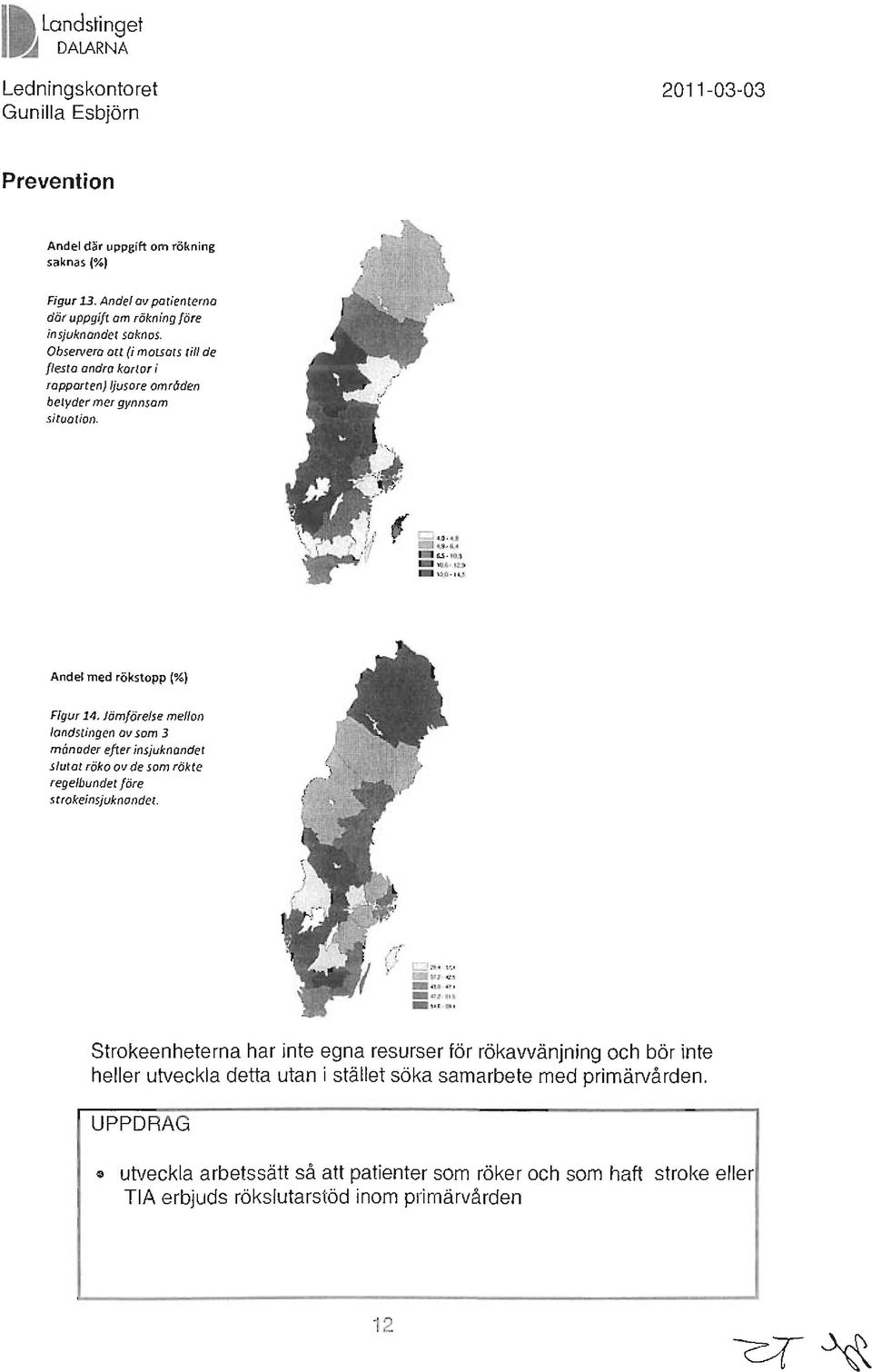 Jöm/örelse mellan landstingen av som 3 månader efter insjuknandet slutat röka av de som rökte regelbundet före 5lrokeinsjuknandet. /f -.,... ~~' äi :~::: _ 4.lCI'.