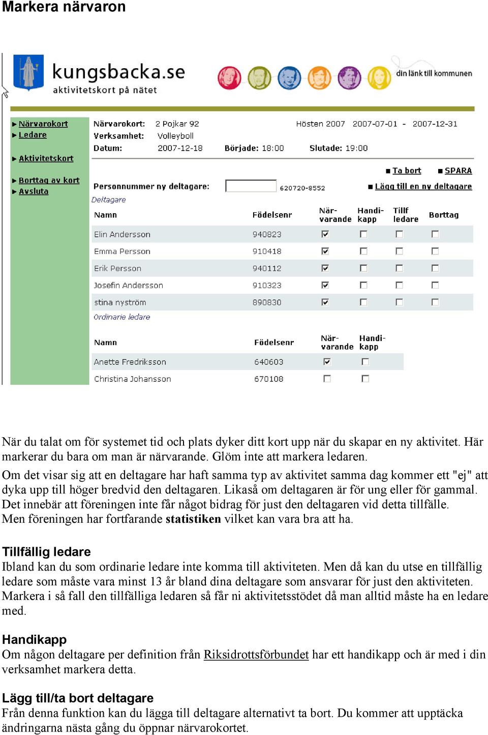 Det innebär att föreningen inte får något bidrag för just den deltagaren vid detta tillfälle. Men föreningen har fortfarande statistiken vilket kan vara bra att ha.