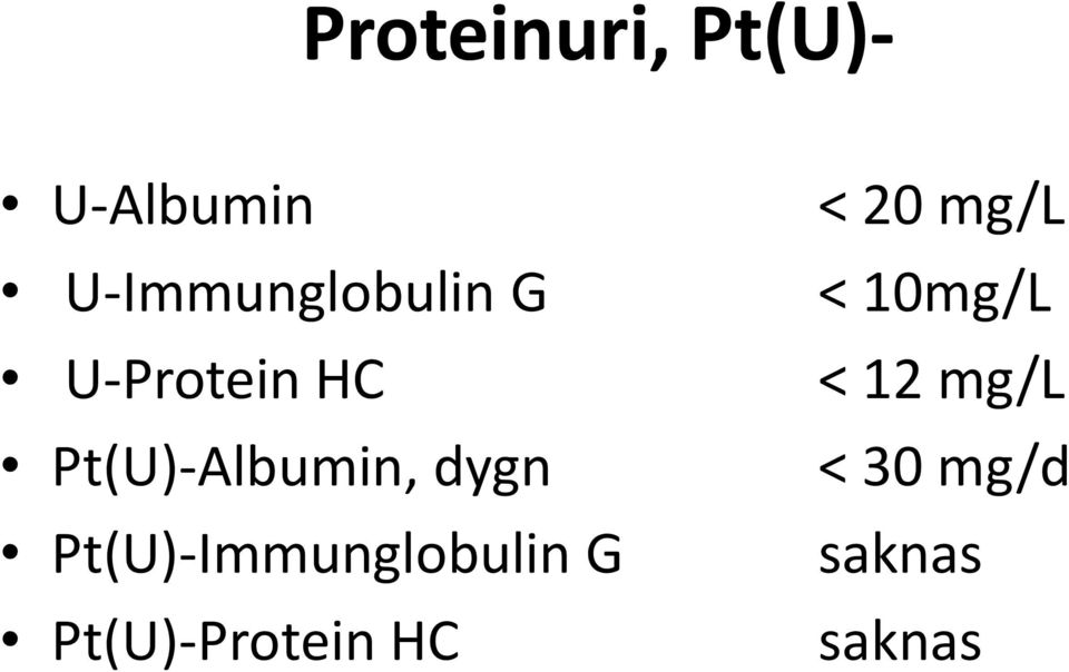 Pt(U)-Albumin, dygn Pt(U)-Immunglobulin G