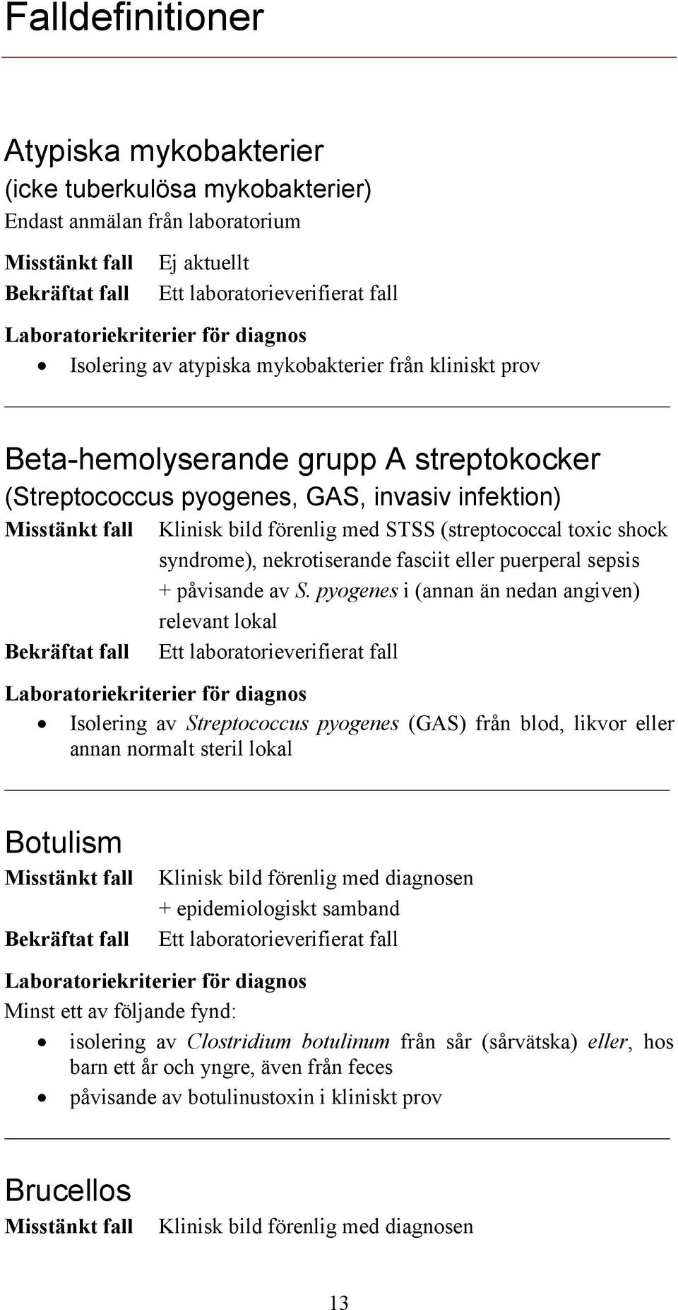 fasciit eller puerperal sepsis + påvisande av S.