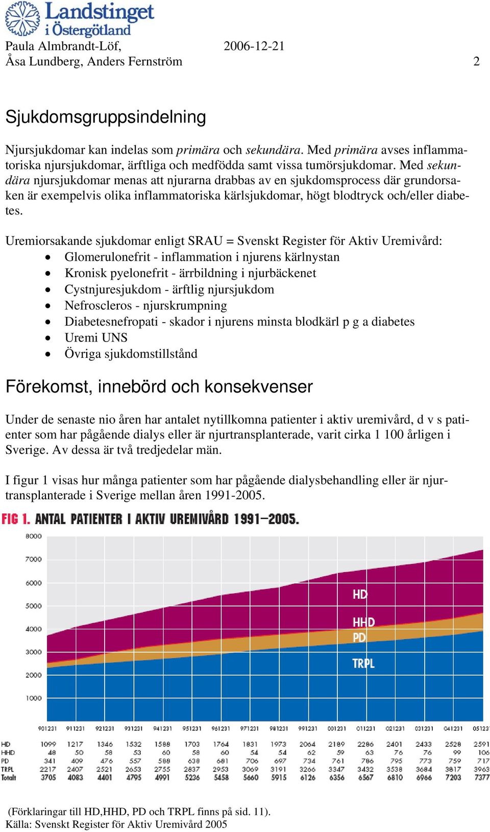 Med sekundära njursjukdomar menas att njurarna drabbas av en sjukdomsprocess där grundorsaken är exempelvis olika inflammatoriska kärlsjukdomar, högt blodtryck och/eller diabetes.