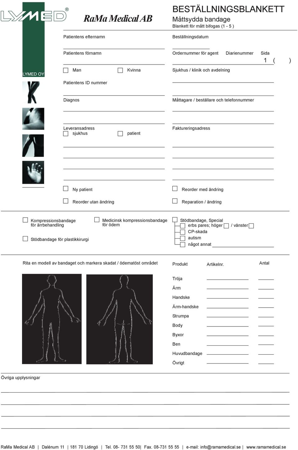 ändring Reparation / ändring för ärrbehandling för plaikkirurgi för ödem, Special erbs pares; CP-skada autism något annat / väner Rita en modell av bandaget och markera skadat / ödematö området