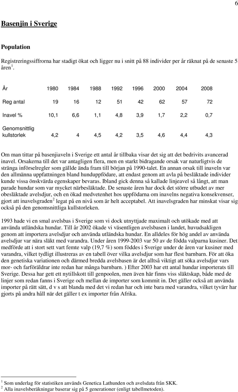 basenjiaveln i Sverige ett antal år tillbaka visar det sig att det bedrivits avancerad inavel.