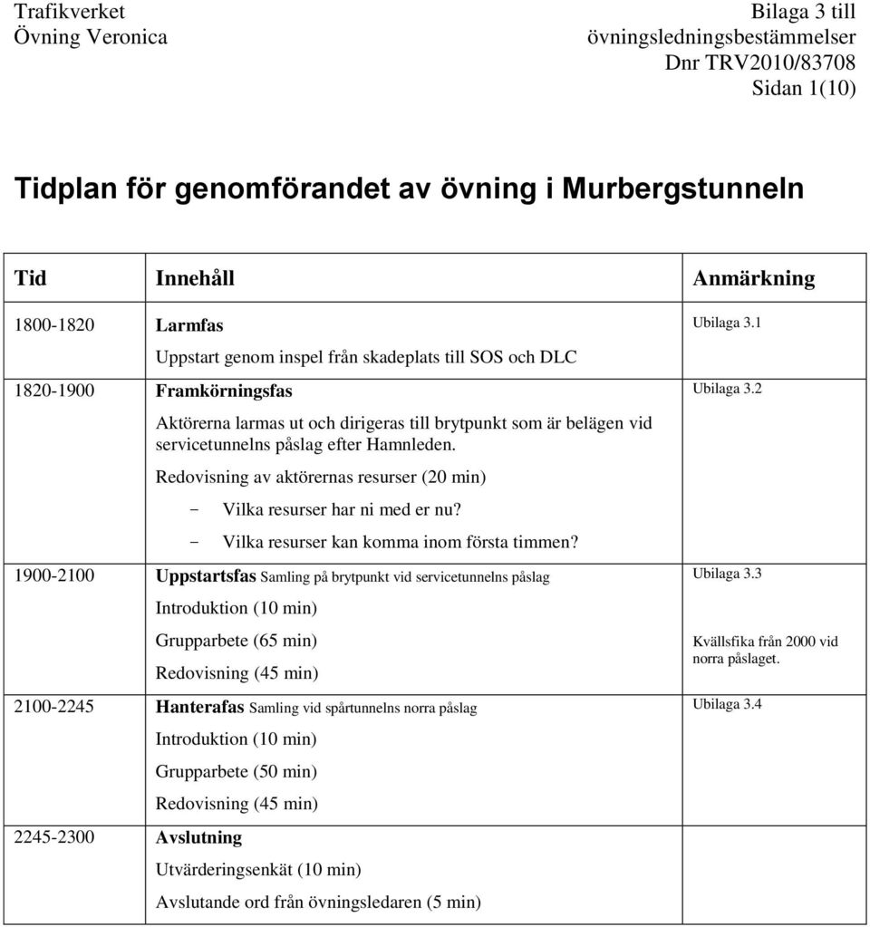 - Vilka resurser kan komma inom första timmen?