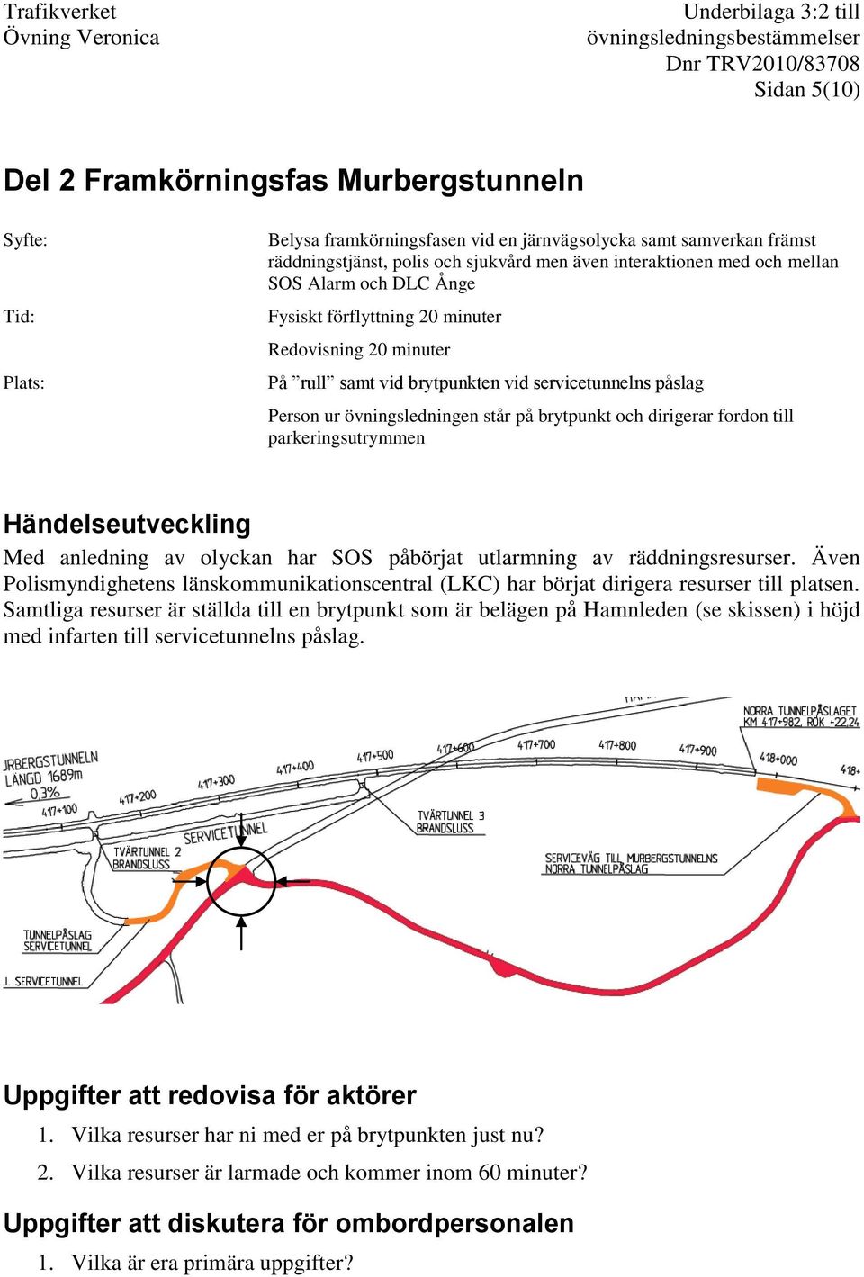 på brytpunkt och dirigerar fordon till parkeringsutrymmen Händelseutveckling Med anledning av olyckan har SOS påbörjat utlarmning av räddningsresurser.