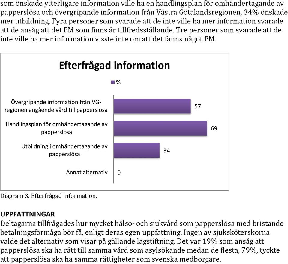 Tre personer som svarade att de inte ville ha mer information visste inte om att det fanns något PM.