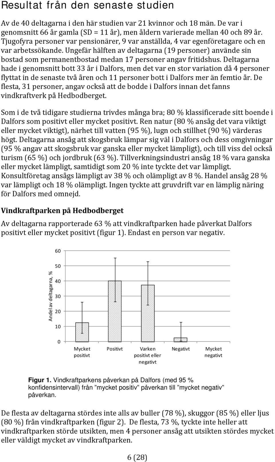 Ungefär hälften av deltagarna (19 personer) använde sin bostad som permanentbostad medan 17 personer angav fritidshus.