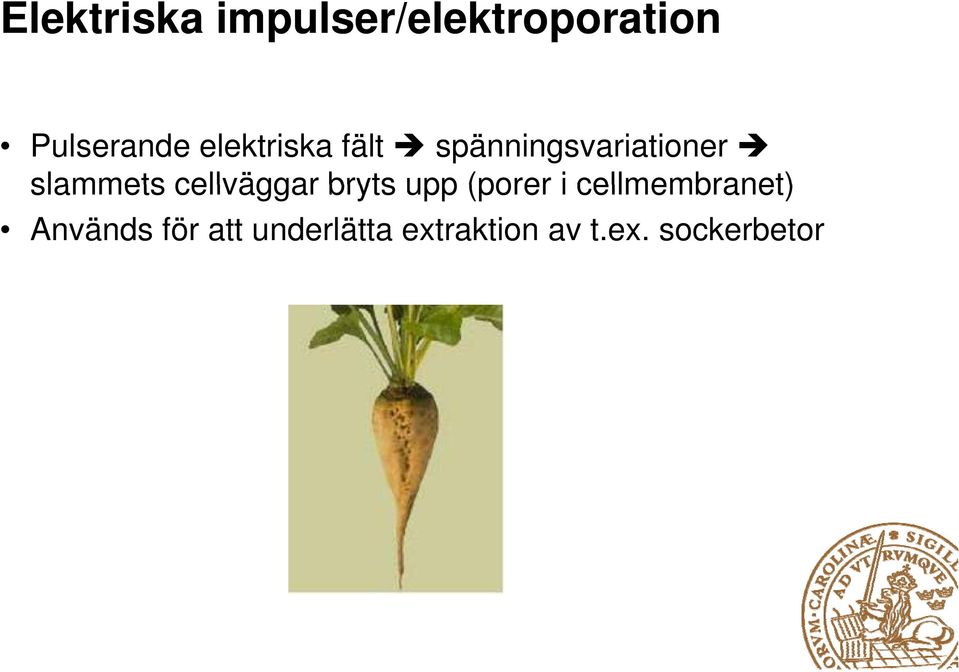 cellväggar bryts upp (porer i cellmembranet)